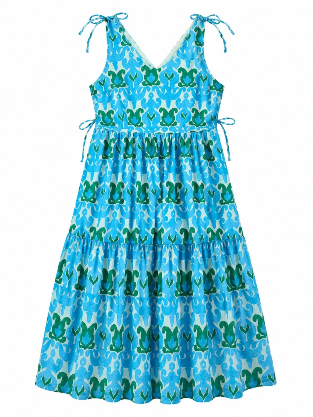 Talbots Blue and Green Floral Maxi Dress